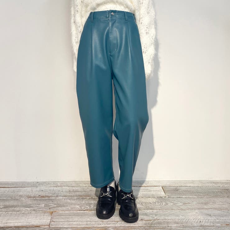 60ブルー | フェイクレザーサルエル パンツ | NICOLE