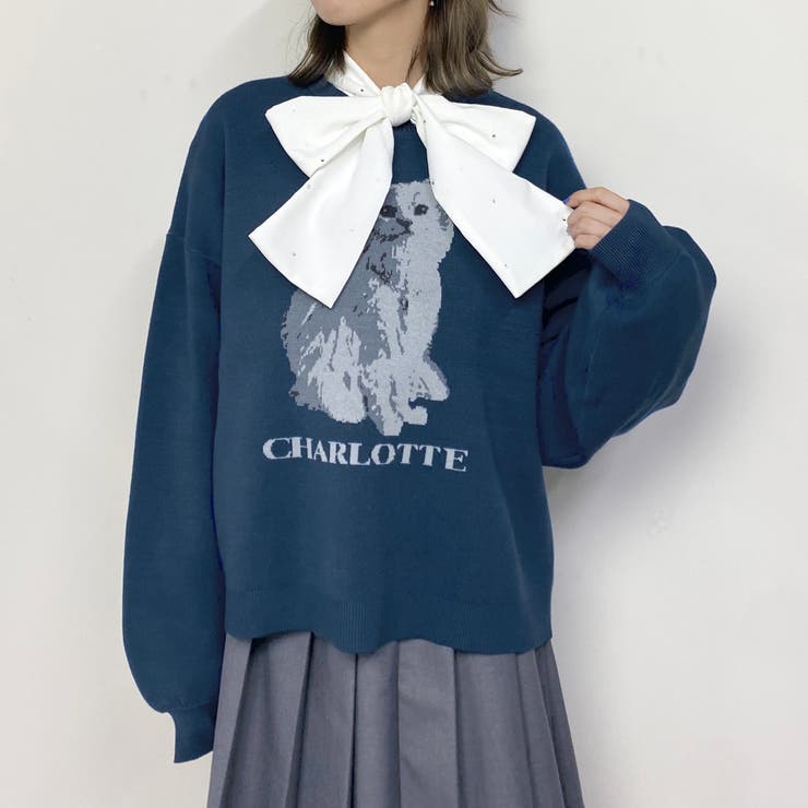 猫ジャガードニットプルオーバー[品番：NICW0005142]｜NICOLE
