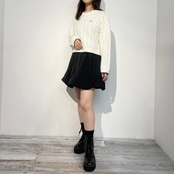 ✨極美品 リネン/L✨バーバリーブラックレーベル サマーニット ケーブル 刺繍 極美品 3/L✨バーバリーブラックレーベル サマーニット ケーブル