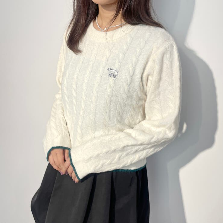 Cygne シーニュ ポワンニットプルオーバー Nicole　グレー cygneシーニュ ポワンニットプルオーバー Nicole グレー