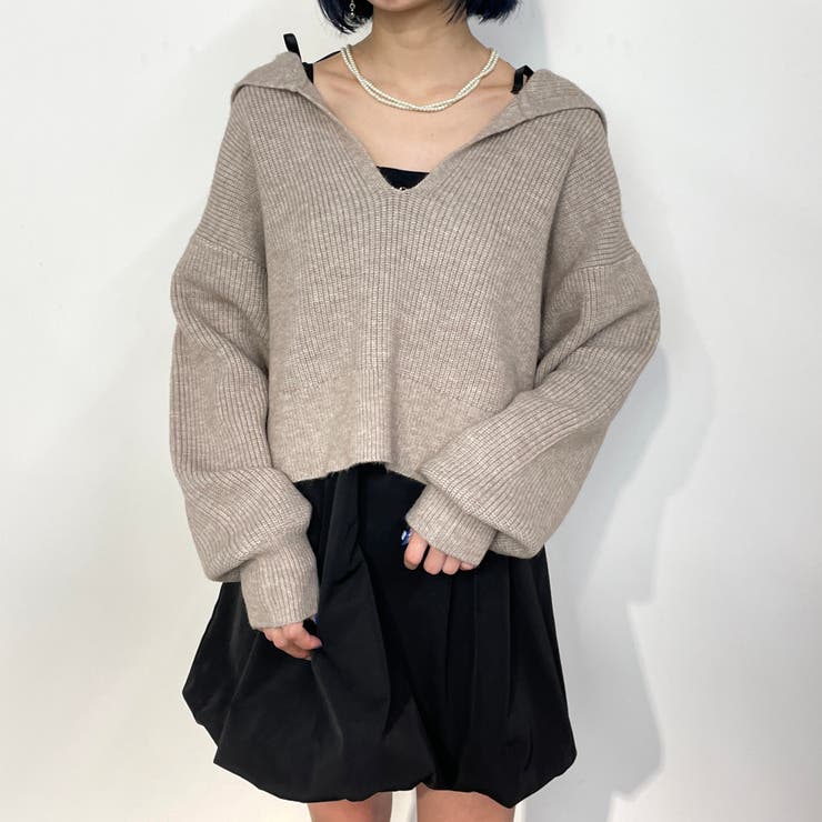 WEB限定アンゴラタッチ セーラーカラープルオーバー | NICOLE | 詳細画像1 