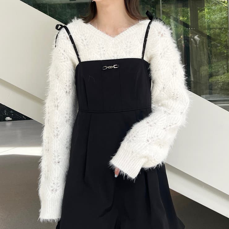 前後2WAY透かし編みニットプルオーバー | NICOLE | 詳細画像12 