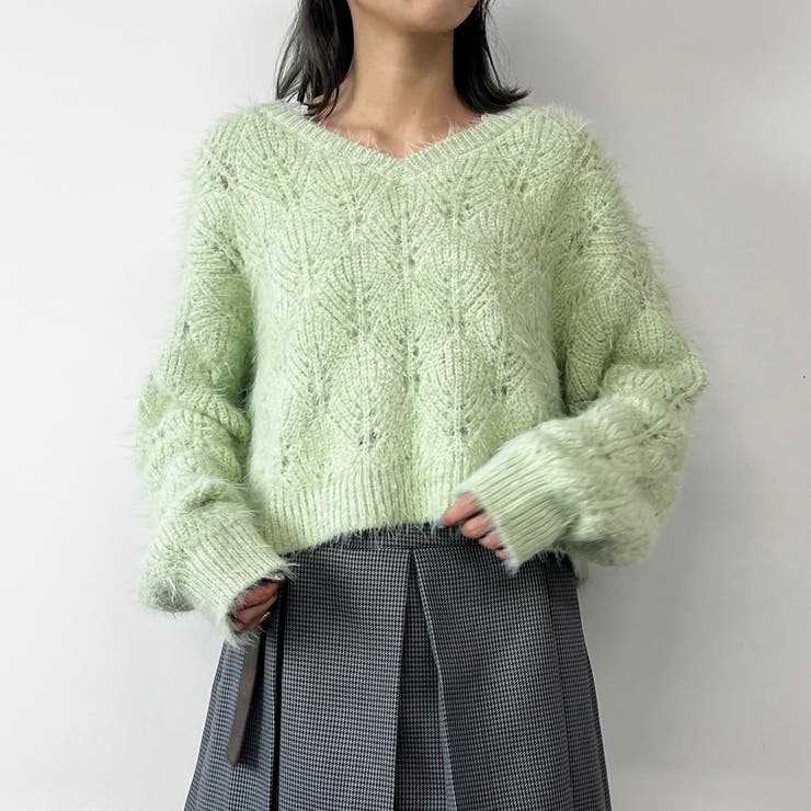 前後2WAY透かし編みニットプルオーバー | NICOLE | 詳細画像16 