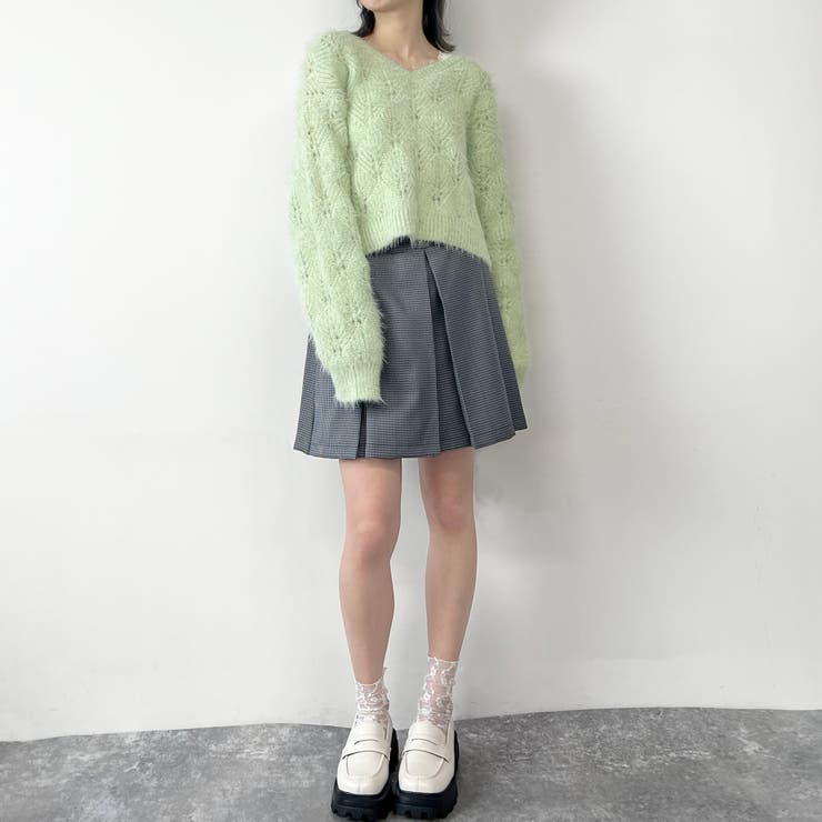 前後2WAY透かし編みニットプルオーバー | NICOLE | 詳細画像18 