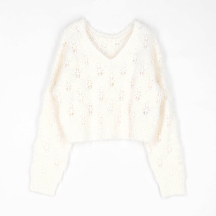 前後2WAY透かし編みニットプルオーバー | NICOLE | 詳細画像2 