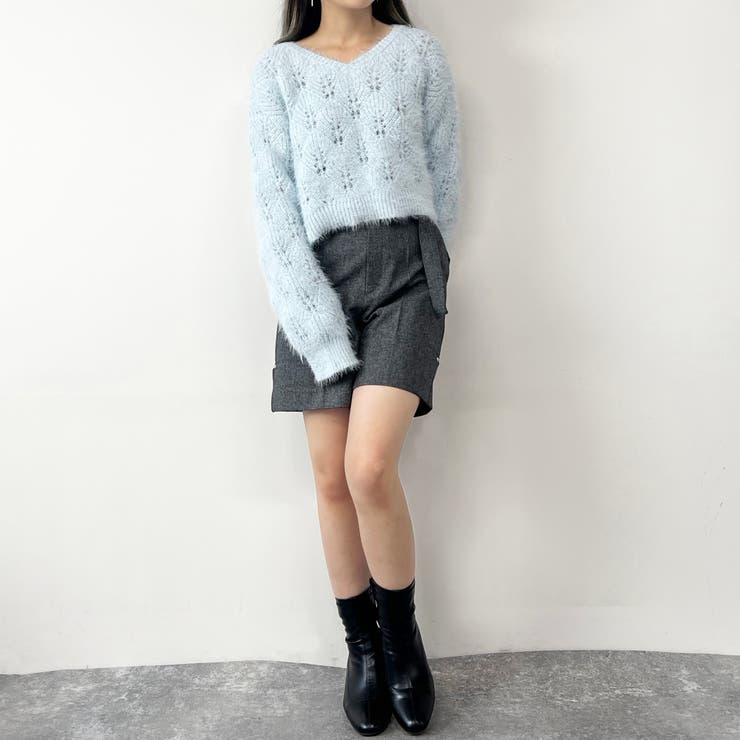 前後2WAY透かし編みニットプルオーバー | NICOLE | 詳細画像20 