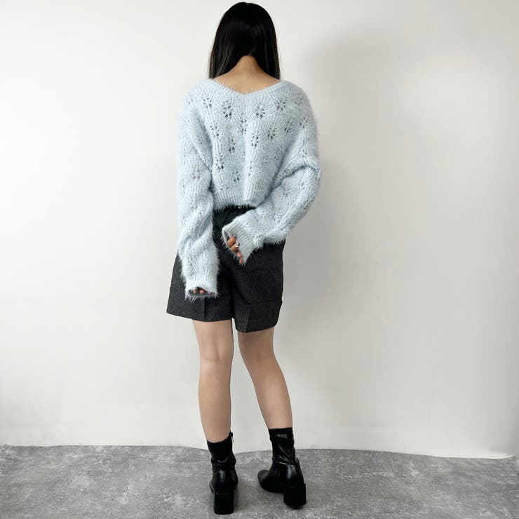 前後2WAY透かし編みニットプルオーバー | NICOLE | 詳細画像21 