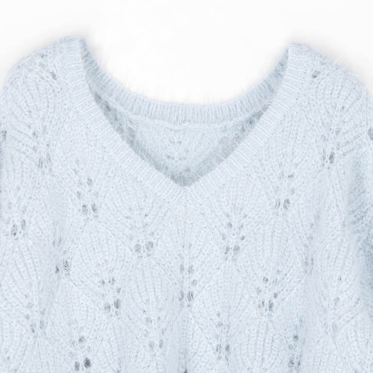 前後2WAY透かし編みニットプルオーバー | NICOLE | 詳細画像6 