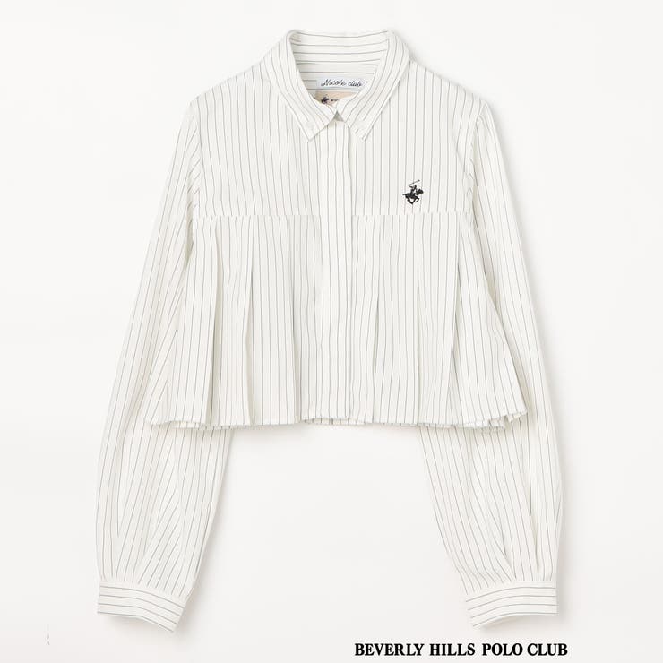 BEVERLY HILLS POLO CLUB】クロップドプリーツブラウス[品番