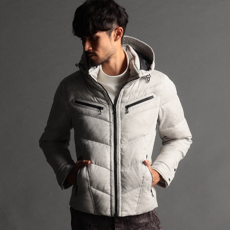 09ホワイト | 【23年モデル】マイクロスウェード ダウンブルゾン | NICOLE