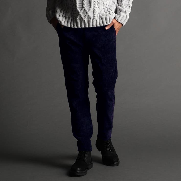 67ネイビー | ストレッチブライトコール イージーパンツ | NICOLE