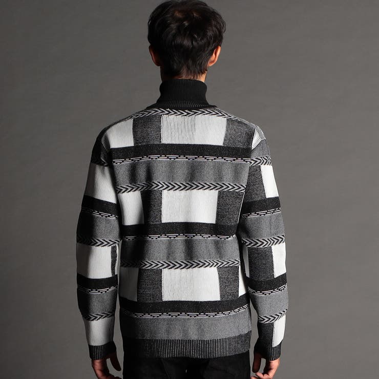 『新品未使用』kiko kostadinov タートルネック ニット セーター 23年モデル】編地切り替 タートルネックニット[品番：NICW0005126