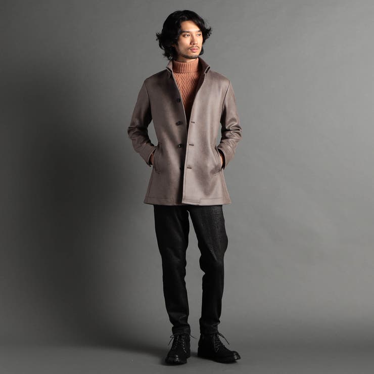 ムラプリントスウェードスタンドコート[品番：NICW0004946]｜NICOLE