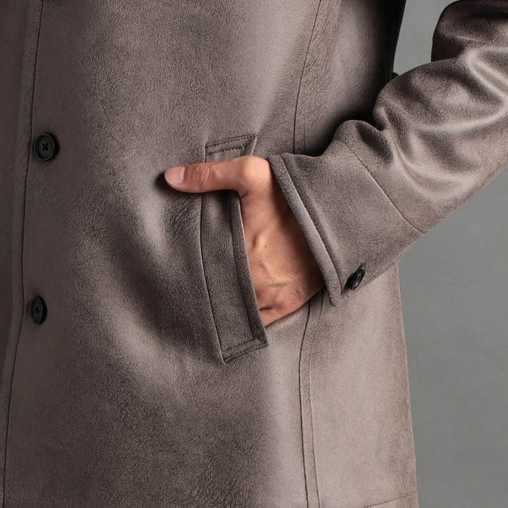 ムラプリントスウェードスタンドコート[品番：NICW0004946]｜NICOLE