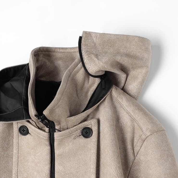 ムラプリントスウェード調ナポレオンブルゾン[品番：NICW0005160