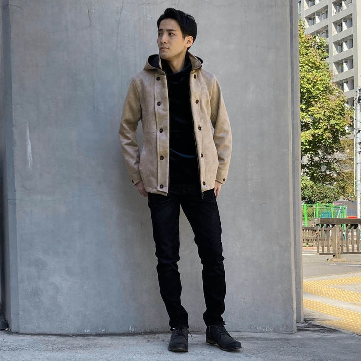 ムラプリントスウェード調ナポレオンブルゾン[品番：NICW0005160