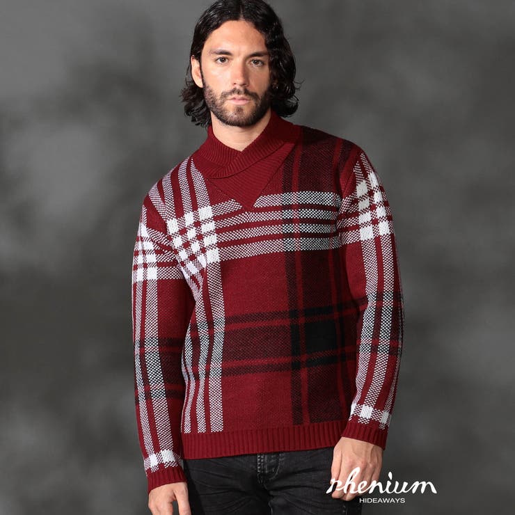 【WEB限定】7ＧＧ ビッグチェックショールカラーニット | NICOLE | 詳細画像1 