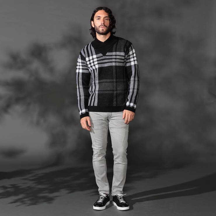 【WEB限定】7ＧＧ ビッグチェックショールカラーニット | NICOLE | 詳細画像5 