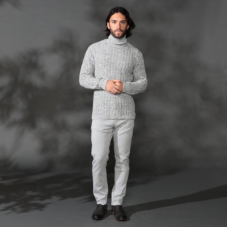 【WEB限定】７ＧＧ ヘリンボーンタートルネックニット | NICOLE | 詳細画像7 