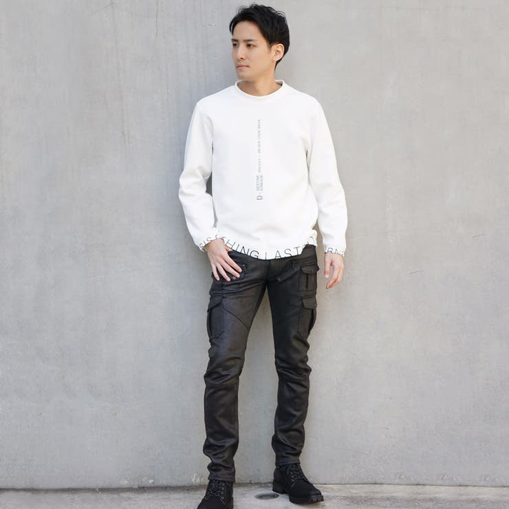 ダンボールニットロゴプリントクルーネックプルオーバー | NICOLE | 詳細画像12 