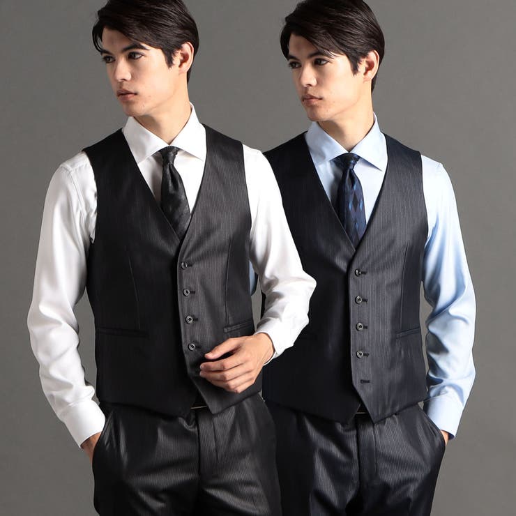 49ブラック | カレンダーストライプ リバーシブルジレ | NICOLE