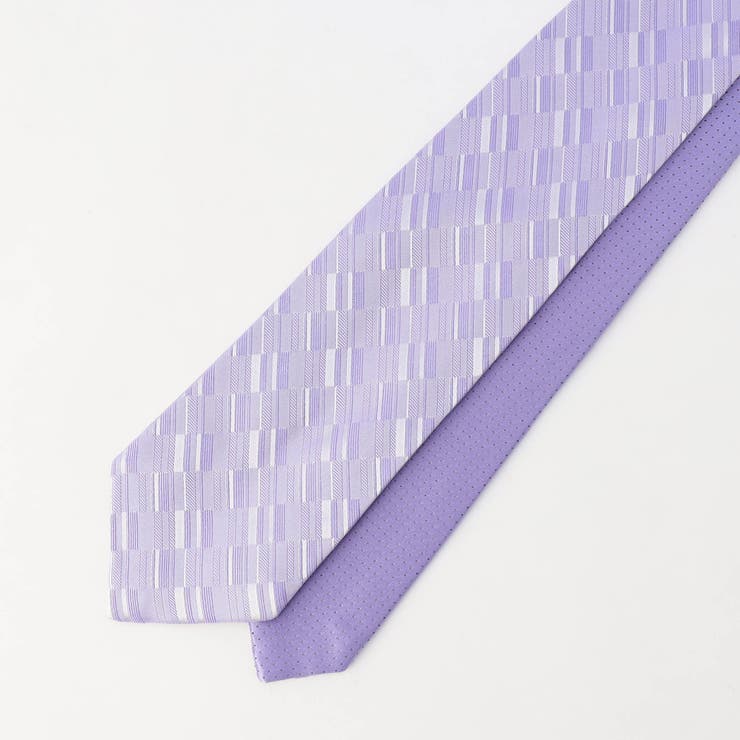 88ラベンダー | ジオメトリック/マイクロドット リバーシブルネクタイ | NICOLE