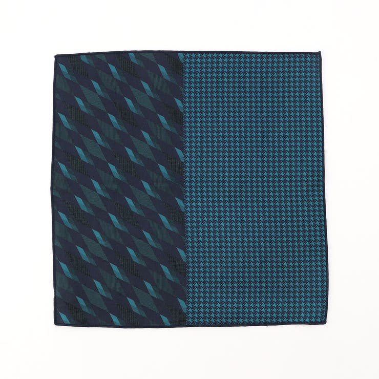 40グリーン | ダイヤ/千鳥 ポケットチーフ | NICOLE