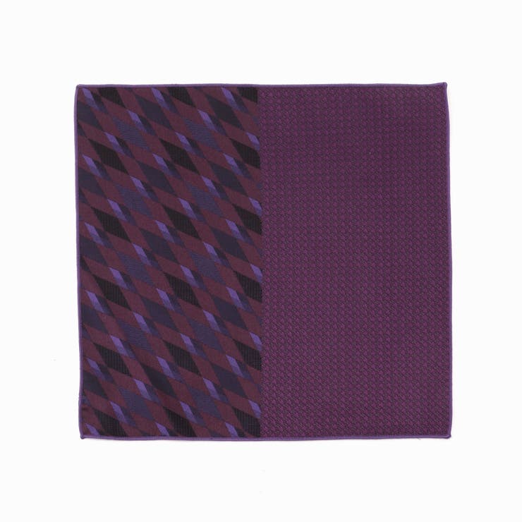 80パープル | ダイヤ/千鳥 ポケットチーフ | NICOLE