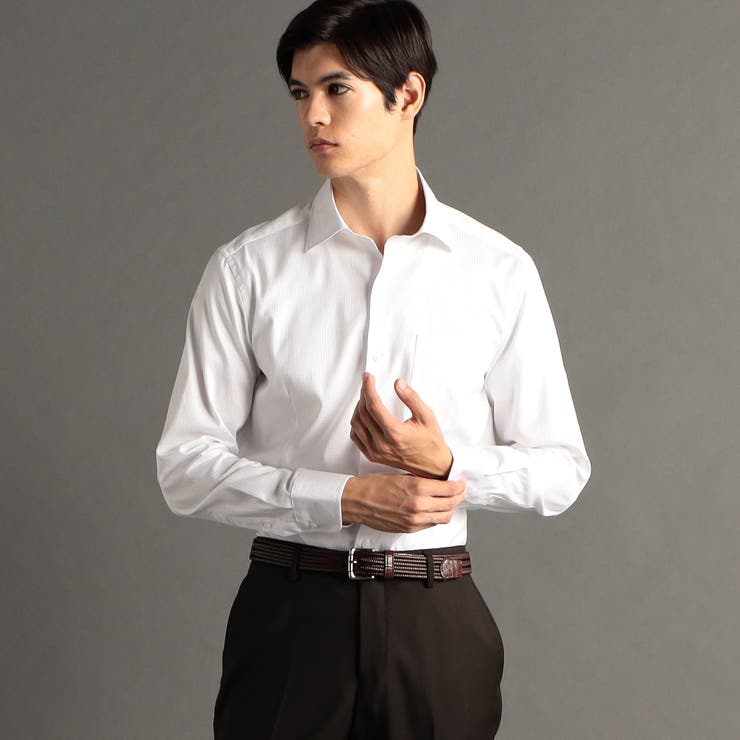 09ホワイト | MONTI ホワイトドビー ドレスシャツ | NICOLE