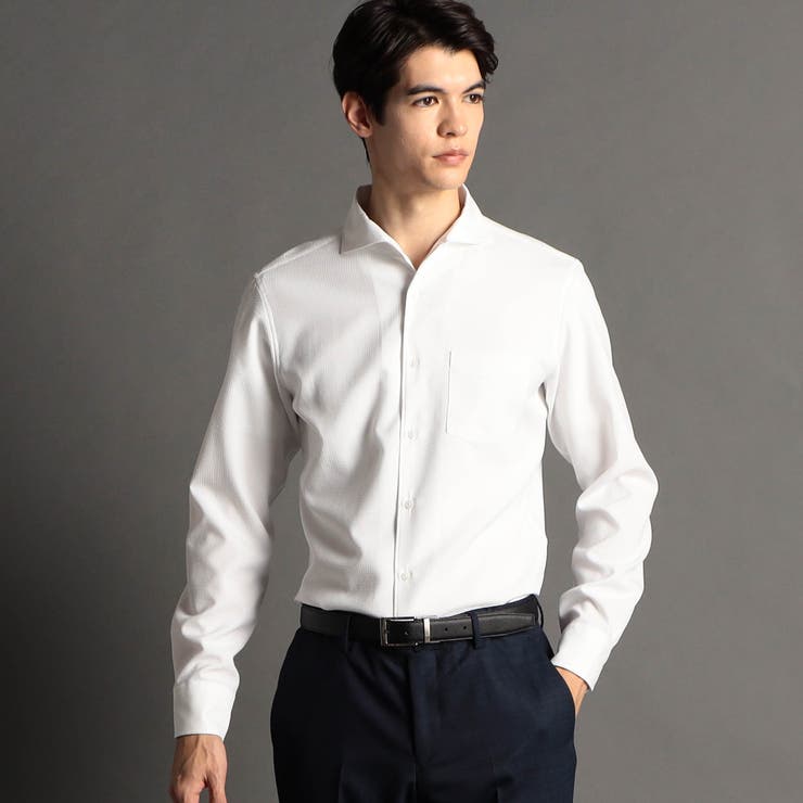 09ホワイト | シアサッカー ドレスシャツ | NICOLE