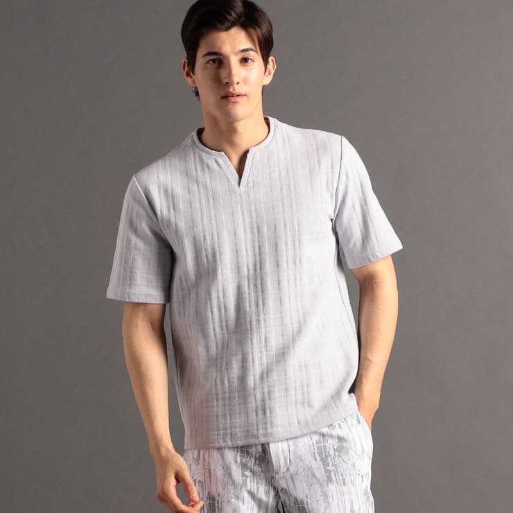 シャドーチェック キーネックTシャツ | NICOLE | 詳細画像1 