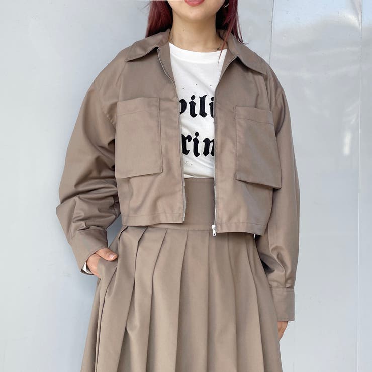 18ベージュ | フラットカラーショートジャケット | NICOLE