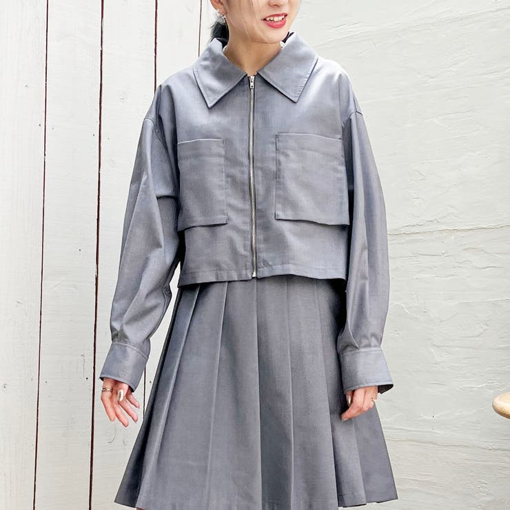 19ライトグレー | フラットカラーショートジャケット | NICOLE