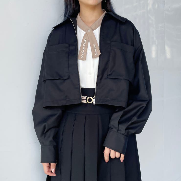 49ブラック | フラットカラーショートジャケット | NICOLE