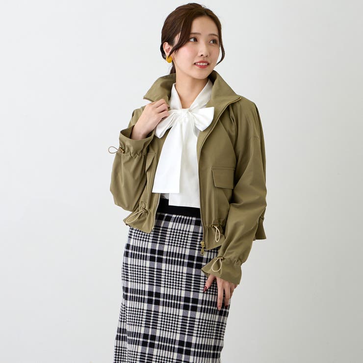 46カーキ | ドロストショートブルゾン | NICOLE
