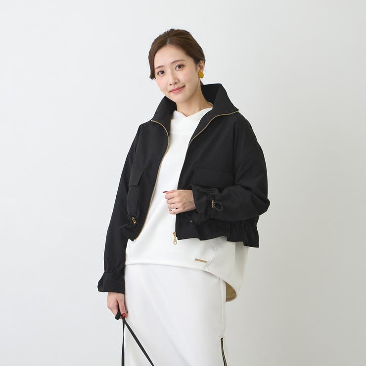 49ブラック | ドロストショートブルゾン | NICOLE