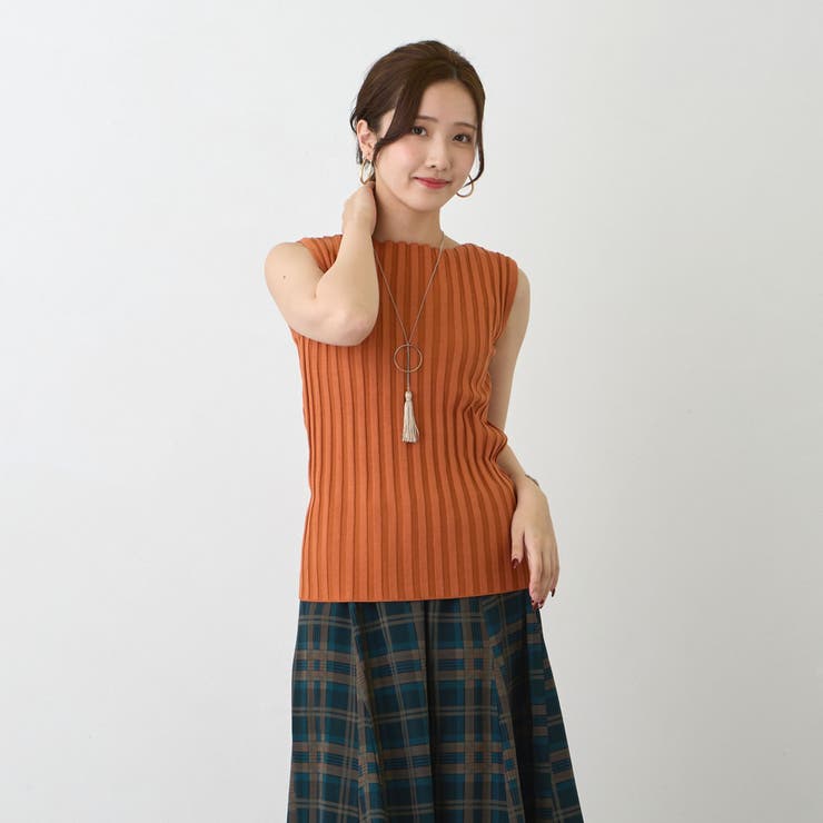 10オレンジ | リブニットタンクトップ | NICOLE