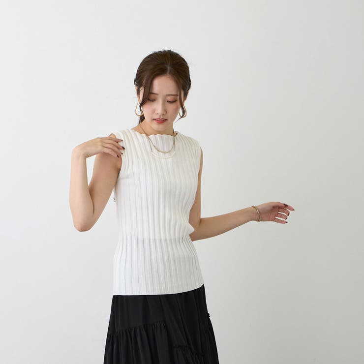 28オフホワイト | リブニットタンクトップ | NICOLE