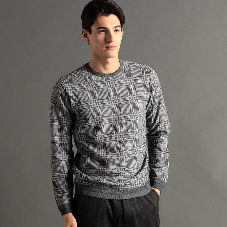 29グレー | シャドウチェック プルオーバーニット | NICOLE