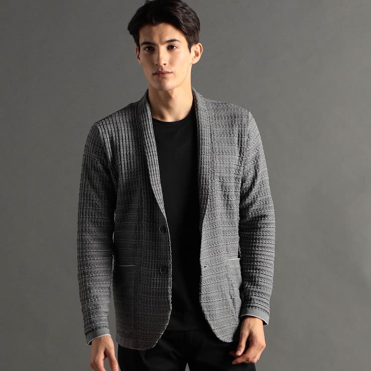 29グレー | リンクスジャカード ショールカラーカーディガン | NICOLE