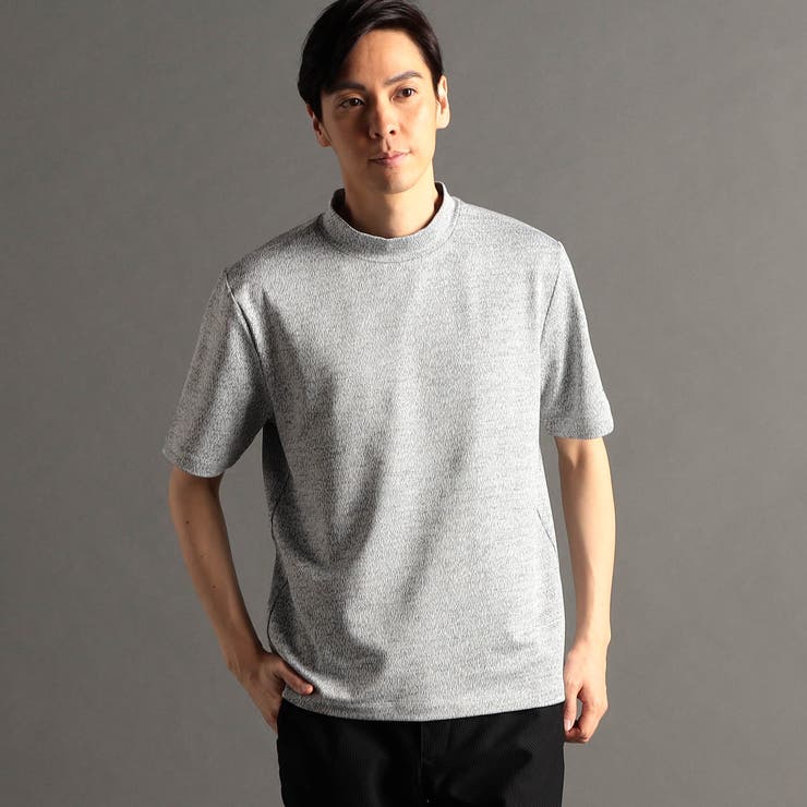 メランジジャカード モックネックTシャツ[品番：NICW0005470