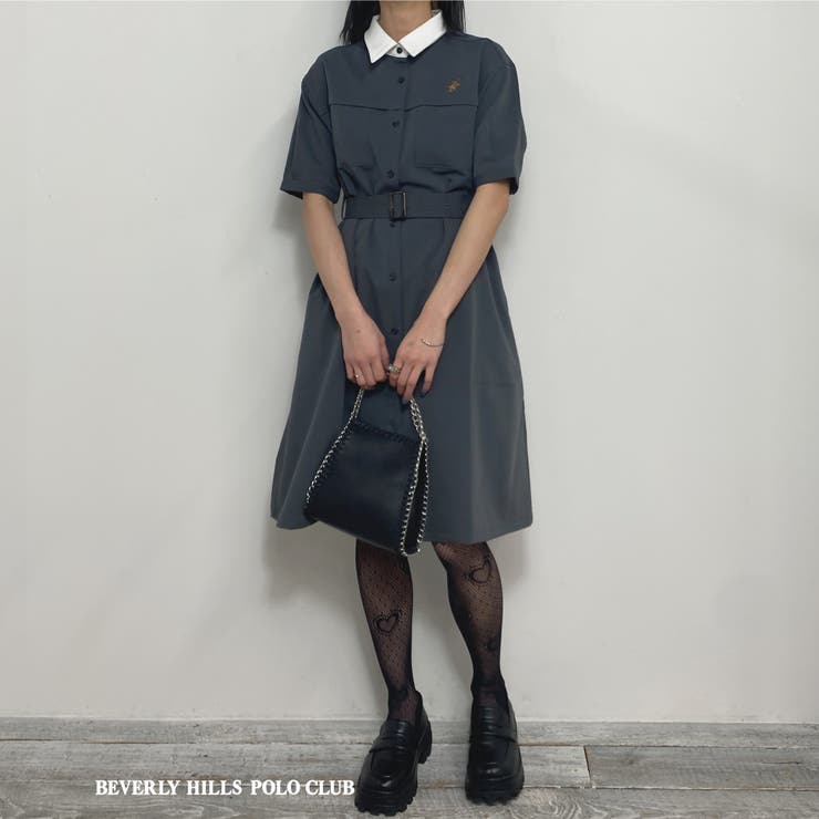 ベルト付きクレリックワンピース[品番：NICW0005352]｜NICOLE