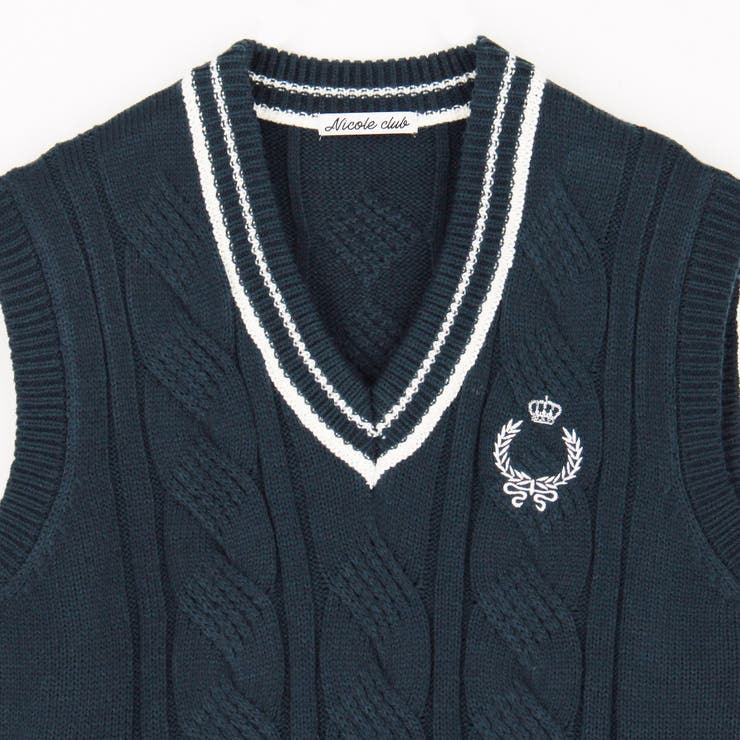 配色ケーブルニットベスト | NICOLE | 詳細画像6 