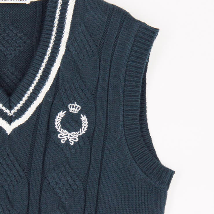 配色ケーブルニットベスト | NICOLE | 詳細画像7 