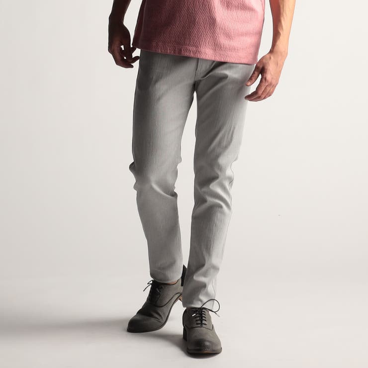 09ホワイト | コーティングヘリンボン５ポケットパンツ | NICOLE