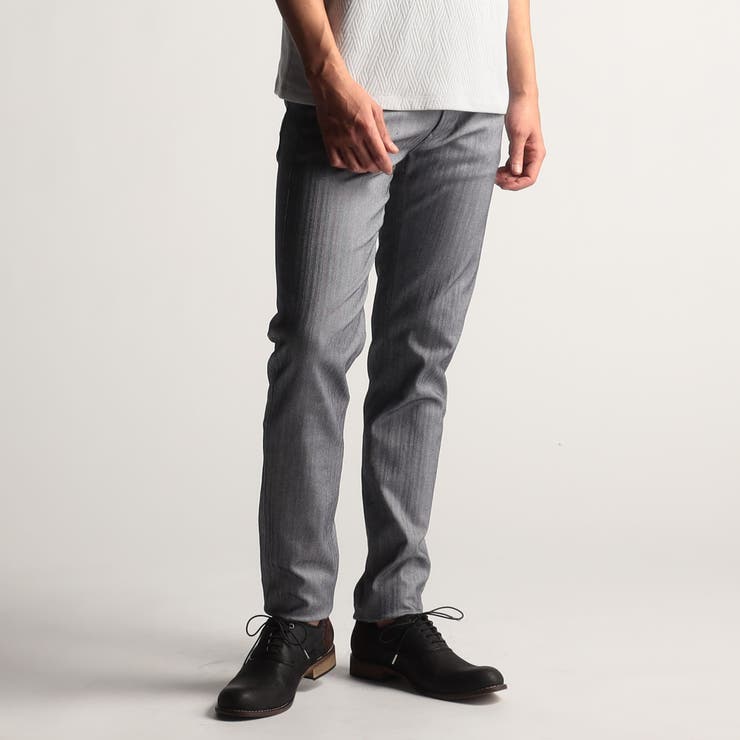 67ネイビー | コーティングヘリンボン５ポケットパンツ | NICOLE