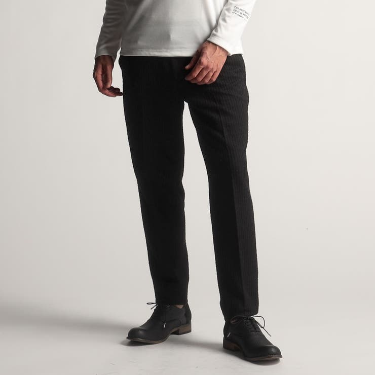 49ブラック | ファンシージャージスラックス風イージーパンツ | NICOLE