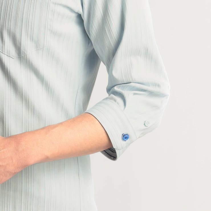 リバーシブルドビー７分袖スタンドカラーシャツ | NICOLE | 詳細画像11 