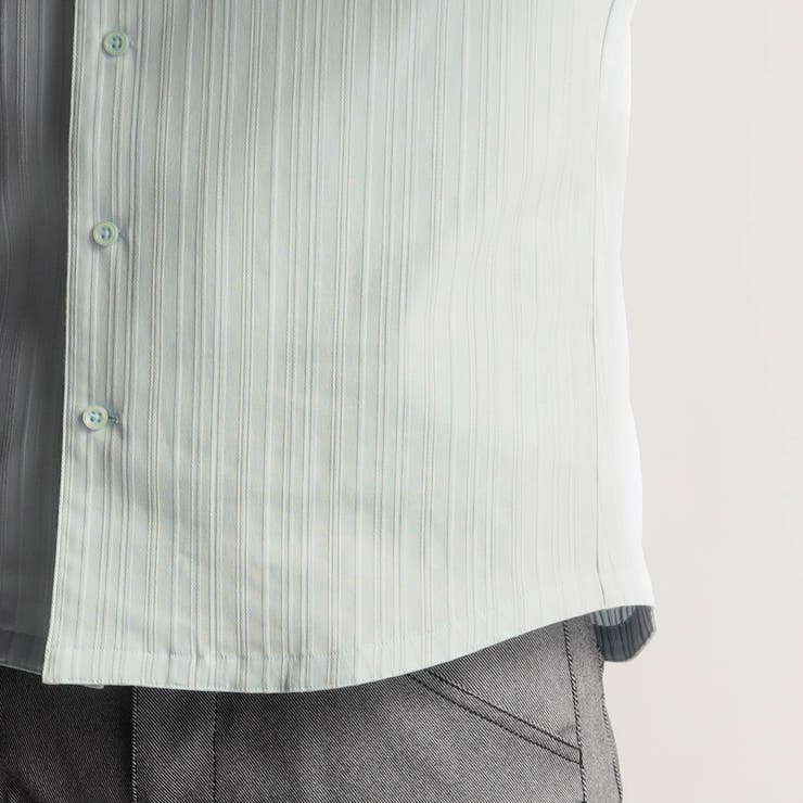 リバーシブルドビー７分袖スタンドカラーシャツ | NICOLE | 詳細画像13 