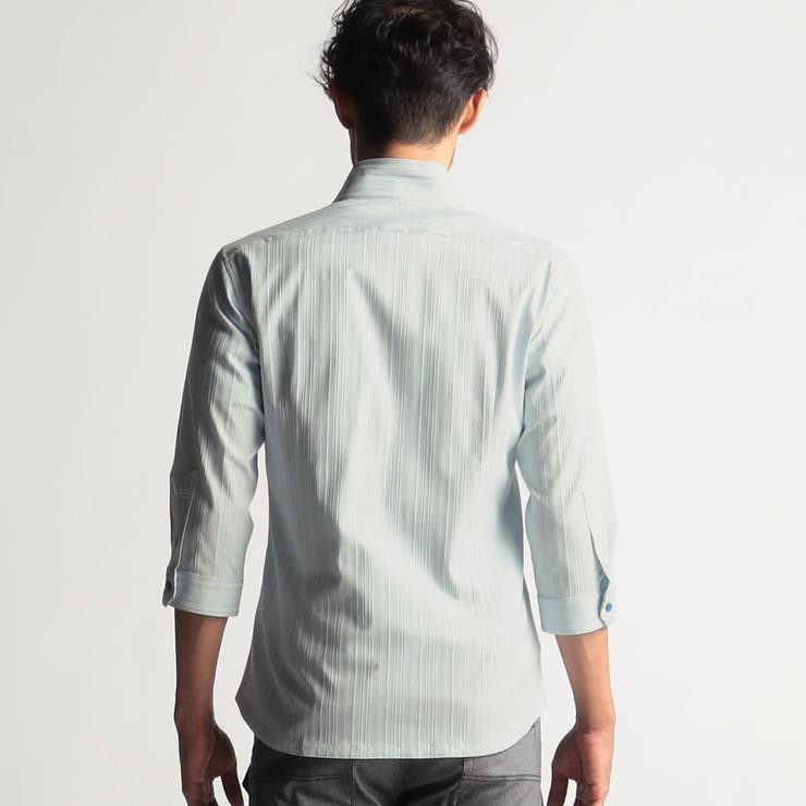 リバーシブルドビー７分袖スタンドカラーシャツ | NICOLE | 詳細画像6 